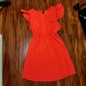Coral red dress - sleeveless